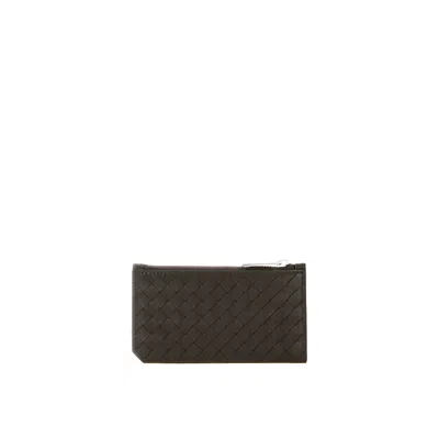 Bottega Veneta Intrecciato Leather Card Holder Men In Brown