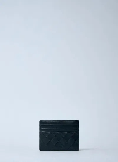 Bottega Veneta Intrecciato Leather Cardholder In Black