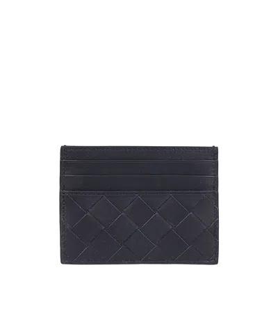 Bottega Veneta Intrecciato Leather Cardholder In Blue