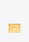 Bottega Veneta Intrecciato Leather Cardholder In Gold