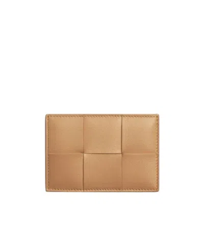 Bottega Veneta Intrecciato Leather Cardholder In Nude