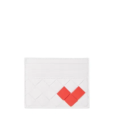 Bottega Veneta Intrecciato Leather Cardholder In White