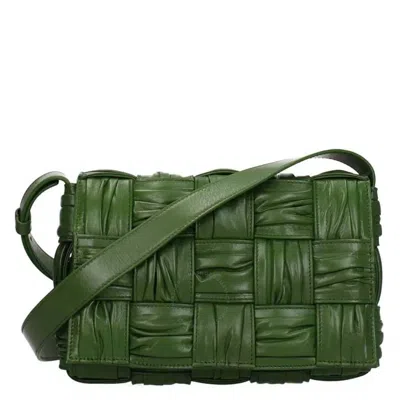 Bottega Veneta Intrecciato Leather Cassette Bag In Green