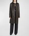 Bottega Veneta Intrecciato Leather Coat In Bark
