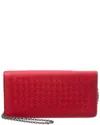 Bottega Veneta Intrecciato Leather Continental Chain Wallet (authentic Pre-  Loved) In Red