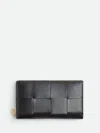 Bottega Veneta Intrecciato Leather Continental Wallet In Black