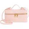 Bottega Veneta Intrecciato Leather Convertible Vanity Case In Pink