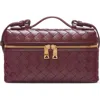 Bottega Veneta Intrecciato Leather Convertible Vanity Case In 2247 Barolo-gold