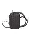 Bottega Veneta Intrecciato Leather Crossbody Bag In Black