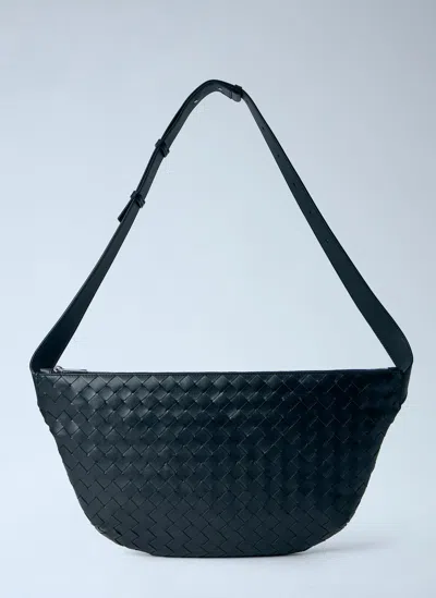 Bottega Veneta Intrecciato Leather Crossbody Bag In Blue