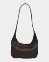 Bottega Veneta Intrecciato Leather Crossbody Bag In Fondant