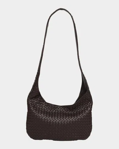 Bottega Veneta Intrecciato Leather Crossbody Bag In Brown