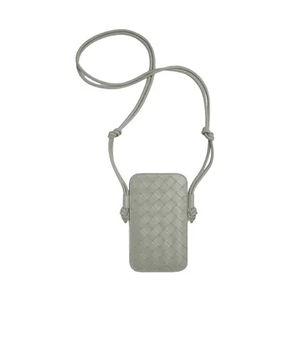 Bottega Veneta Intrecciato Leather Crossbody Bag In Gray