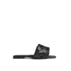 Bottega Veneta Intrecciato Leather Flat Sandals Women In Black