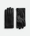Bottega Veneta Intrecciato Leather Gloves In Black