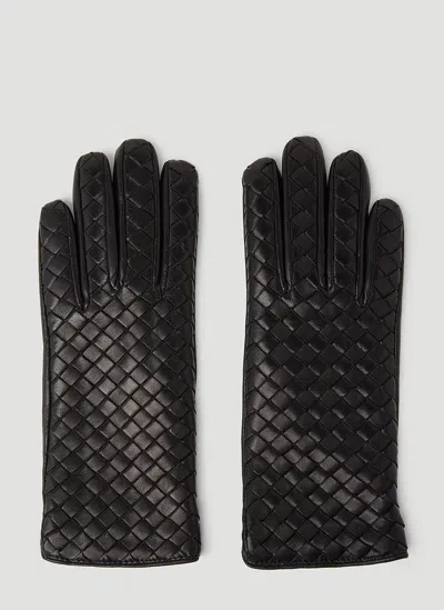 BOTTEGA VENETA INTRECCIATO LEATHER GLOVES