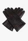 Bottega Veneta Intrecciato Leather Gloves In Fondant