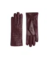 Bottega Veneta Intrecciato Leather Gloves In Red