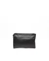 Bottega Veneta Intrecciato Leather Half Zipped Pouch