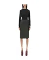 Bottega Veneta Intrecciato Leather High-waisted Skirt In Black
