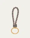 Bottega Veneta Intrecciato Leather Keyring In 1363 Lapil