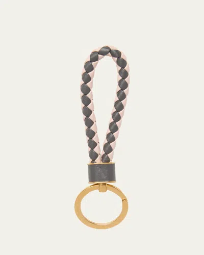 Bottega Veneta Intrecciato Leather Keyring In Multi