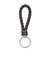 Bottega Veneta Intrecciato Leather Keyring In Black