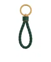 Bottega Veneta Intrecciato Leather Keyring In Green