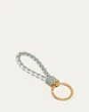 Bottega Veneta Intrecciato Leather Keyring In New Sauge-whitens