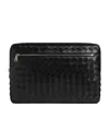Bottega Veneta Intrecciato Leather Laptop Bag In Black