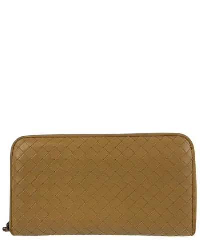 Pre-owned Bottega Veneta Intrecciato Leather Long Wallet (authentic Pre-loved)