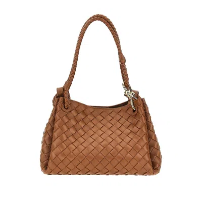 Bottega Veneta Intrecciato Leather Medium 'parachute' Bag In Brown