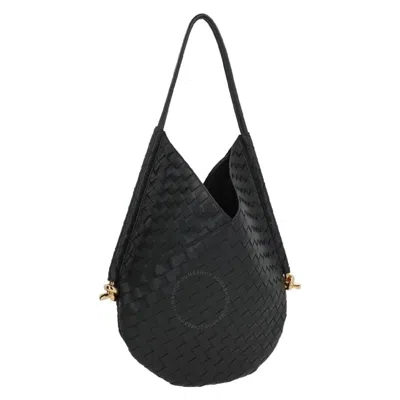 Bottega Veneta Intrecciato Leather Medium Solstice Shoulder Bag In Brass / Green