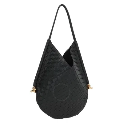 Bottega Veneta Intrecciato Leather Medium Solstice Shoulder Bag In Black/natural/bra