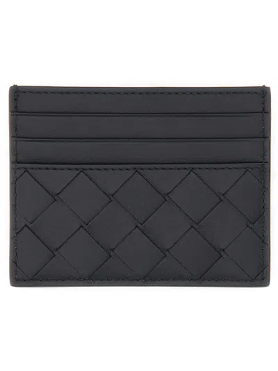 Bottega Veneta Intrecciato Leather Mini Card Case, 8cm X 10.5cm X 0.5cm In Black