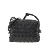 Bottega Veneta Intrecciato Leather 'mini Loop' Bag In Black