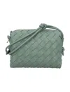 Bottega Veneta Mini Loop Camera Intrecciato Leather Crossbody Bag In Green