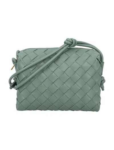 Bottega Veneta Mini Loop Camera Intrecciato Leather Crossbody Bag In Green