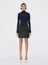 Bottega Veneta Intrecciato Leather Mini Skirt In Green