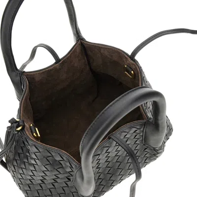 Bottega Veneta Intrecciato Leather Mini Tote Bag In Black