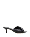 Bottega Veneta Interciato Woven Twist Mule Sandals In Black