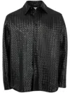 Bottega Veneta Black Oversize Jacket In Braided Leather Man In Black