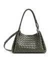 Bottega Veneta Intrecciato Leather Parachute Shoulder Bag In Green