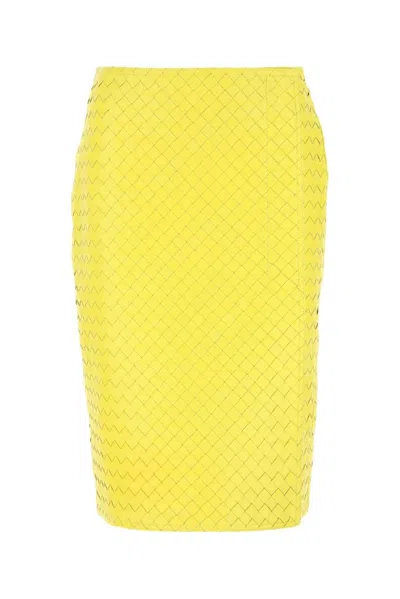 BOTTEGA VENETA INTRECCIATO LEATHER PENCIL SKIRT