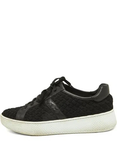 Pre-owned Bottega Veneta Intrecciato Leather Platform Sneakers