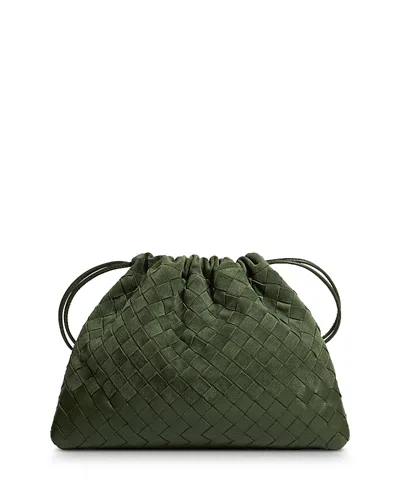 Bottega Veneta Intrecciato Leather Pouch In Green