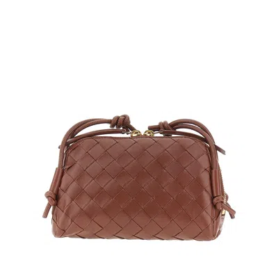 Bottega Veneta Intrecciato Leather Pouch On Strap In Brown