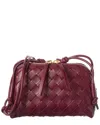 Bottega Veneta Intrecciato Leather Pouchette In Burgundy