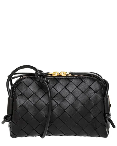 Bottega Veneta Intrecciato Leather Pouchette In Black
