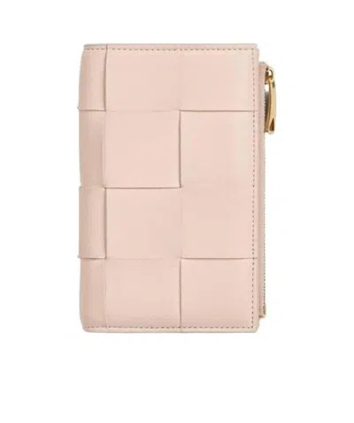 Bottega Veneta Intrecciato Leather Purse In Nude